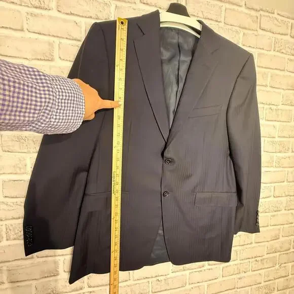 Ermenegildo Zegna 100% Wool Blazer Navy Men's 52R - Picture 5 of 6